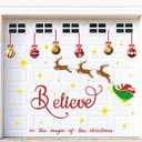 45PCS Christmas Garage Door Decorations Magnets - Believe Santa Reindeer Xmas Holiday Refrigerator Fridge Kitchen Decor