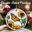 Sunflower Butterfly Ornament, Christmas Ornaments: Christmas Tree Decorations, Holiday Decor, Stocking Stuffers, Gift Ideas, Xmas Gift, Butterfly Lover Gifts & Gifts for Women