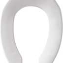 BEMIS 1955SSCT Commercial Open Front Plastic Toilet Seat, Heavy Duty Industrial No Slam Seat without Lid, Secure Installation, Made in USA, Elongated, White