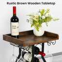 Wine Rack Floating Shelvesr Versatile Liquor Stand for Home Bar Mini Bar Table Wine Holder Stand Liquor Cabinet with Glass Holder Wood Tabletop 19 Bottles Floor Dining Room, Living Room, Medium