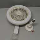 Socket Fan Light with Remote Control, 3 Colors 3000K-6500K Dimmable LED Light Bulb Fan Screw in Ceiling Fan for Bedroom, Kitchen, Storage Room, Closet, Wireless Small Ceiling Fans with Lights - White