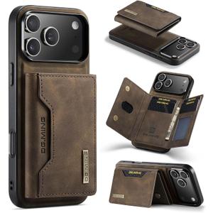SZHAIYU 2 in 1 Detachable Wallet Phone Cases Compatible with iPhone 17 Pro Max Case with Card Holder Men 6.9'' Magnetic Leather Cover (Coffee, iPhone 17 Pro Max)