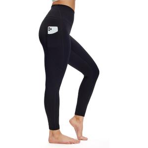 NANJI High Waisted Leggings with Pockets for Women - Buttery Soft, Stretch Yoga Pants, Squat Proof Casual Workout Leggings (Black, M)
