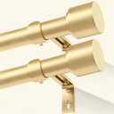 GEEBOBO 2 Pack Gold Curtain Rods for Windows 48 to 84 Inch, 1 Inch Adjustable Heavy Duty Easy Install Curtain Rods Set for Outdoor, Patio, Farmhouse, Bedroom, Living Room (Gold,30"-90",2 Pack)