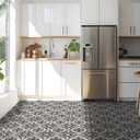 Peel and Stick Floor Tile Waterproof: 11.81in *11.81in 10 Pcs Vinyl Flooring Self-Adhesive Black and White, Peel and Stick Flooring for Kitchen, Dining Room, Bedroom and Bathroom