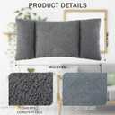 Queekay Fleece Lumbar Support Pillow 3 Section Back Pillow Office Chair for Back Support Comfortable Lumbar Cushion for Car Seat Pain Relief Sofa Rest(Gray), Medium