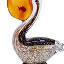 Beachcombers 7" Pelican w/Fish Decorative Glass Art Figure Figurine All Seasons Summer Beach House Coastal Nautical Fireplace Mantle End Table Bedroom Kitchen Tabletop Decor Decoration Yellow