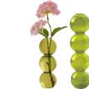 Glass Bud Vase Set of 2, Bubble Hydroponic Vase Small Glass Flower Vase Clear Centerpieces for Wedding Rustic Home Decor, Decorative Glass Bottles for Office Table Dcoration (Green) (Yellow,Blue,Green)