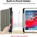 Lokigo Case for iPad 9th/8th/7th Generation (2021/2020/2019) 10.2 Inch, iPad Air 3rd Generation/Pro 10.5", Build with Pencil Holder, Protective Soft Back Stand Cover, Aurora