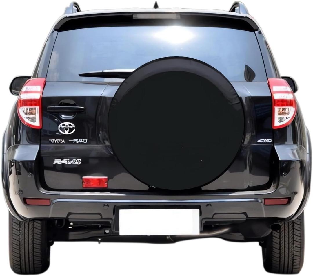 Black Spare Tire Cover, Spare Wheel Cover for Toyota RAV4, Honda CR-V, Jeep Liberty, Ford Bronco SUVs, Dust-Proof Tire Cover Protector (M: 225/65R17, 235/55R18, 235/65R17)