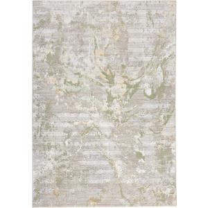 Town & Country Luxe Opaline Bold Marble Area Rug with Glam Metallic Ribbed Texture Pile, Sage Green, 5'2"x7'2"