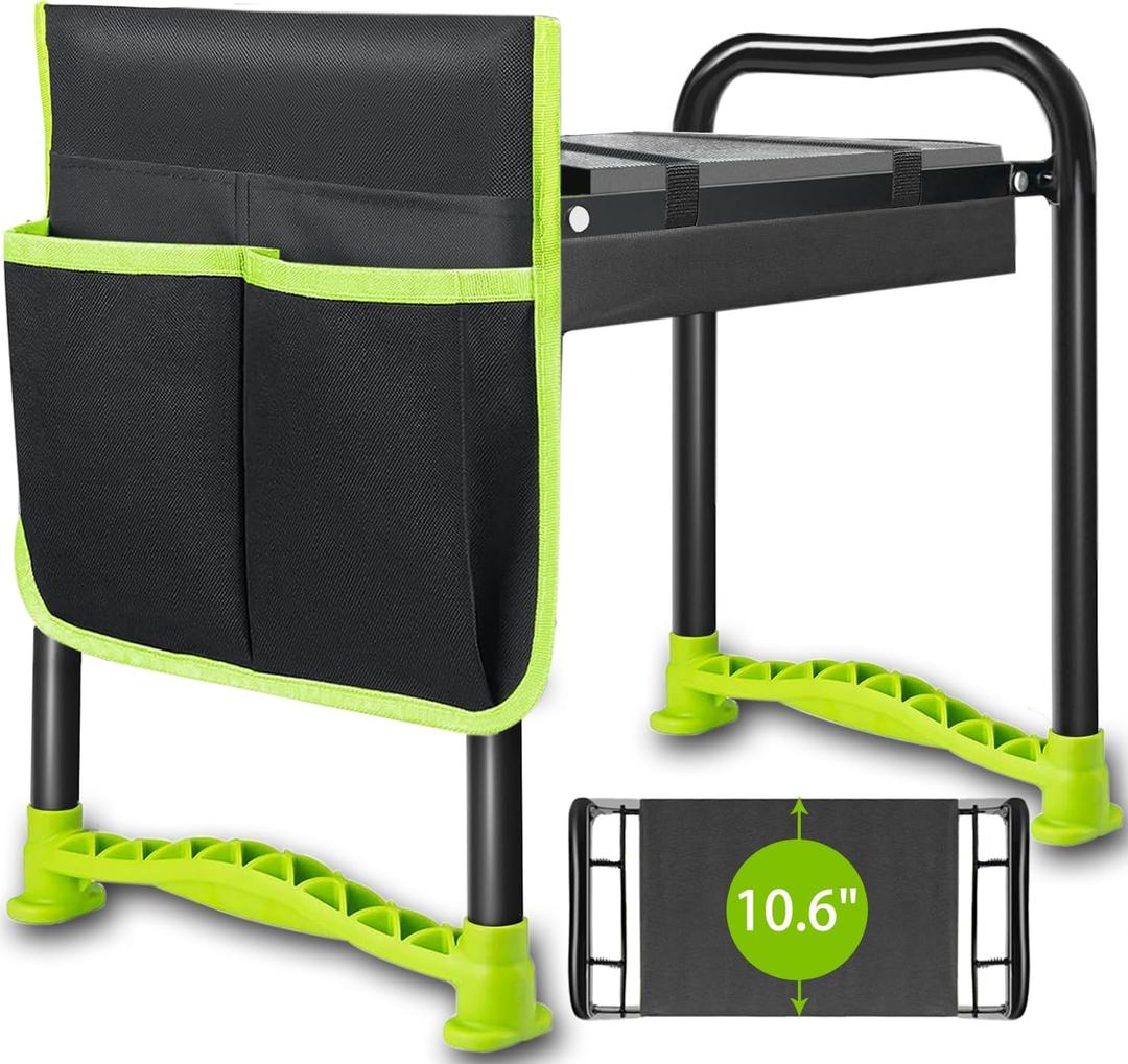 Garden Kneeler and Seat, 10.6" Multifunctional Kneeler & seat 2024 Upgraded, Kneeler and Stool for Gardening, Garden Bench with Handle Tool Bag, Gift for Women Mother Senior, Protect Knee and Back
