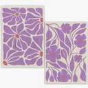 WFSM Violet Floral Kitchen Towels Set Of 2 - Purple Floral Hand Towels, Dish Towels, Decorative Kitchen Towels, Flower Decorative Kitchen Towels, Boho Hand Towels Bathroom, 16x24 Inches