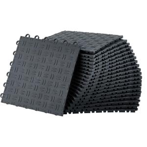 50 Pack 12"X12" Interlocking Garage Floor Tiles,Double-Sided Non-Slip Flooring, Heavy Duty PVC Garage Flooring Tiles Covering for Basement, Workshop & Repair Shop,Black