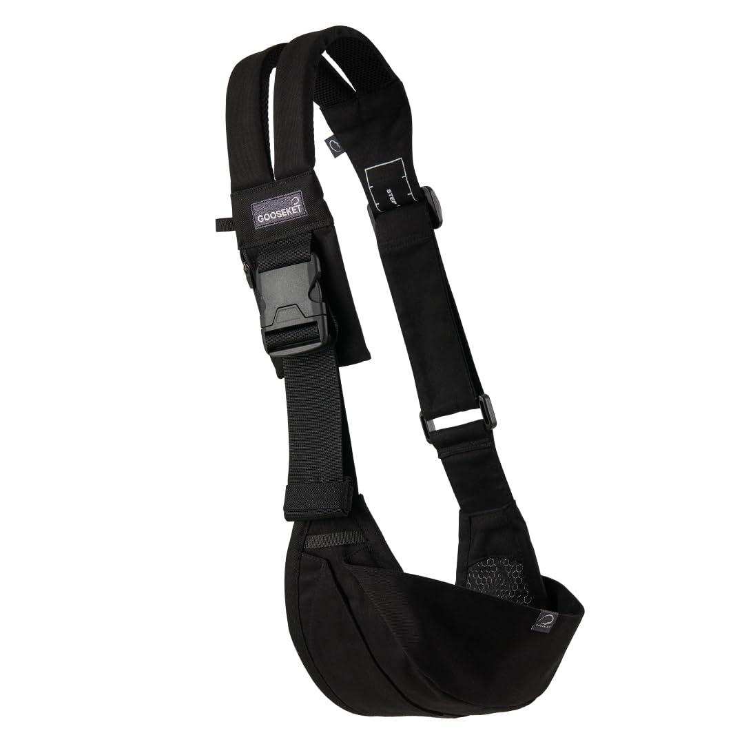 GOOSEKET 365 Toddler Carrier, 100% Cotton, Lightweight, Easy-to-USE, Portable, Suitable from 6-48 Months, Supports UP to 44LBS (Black) GOOSEKET 365 Toddler Carrier, 100% Cotton, Lightweight, Easy-to-USE, Portable, Suitable from 6-48 Months, Supports UP to 44LBS (Black)