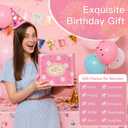 Happy Birthday Gifts for Women, Girls, Pink Birthday Gift Basket for Women, Birthday Gifts Basket for Her, Mom, Sister, Best Friend, Wife, Girlfriend, Coworker, Floral Daisy Glass Cup