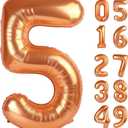 Orange 5 Balloon, Number Balloon 40 Inch, Orange Party Supplies, 5th Birthday Balloon Decorations, 5 Number Balloons, Number 5 Balloon
