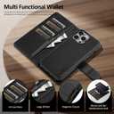 Compatible with Magsafe Magnetic 2 in 1 Detachable iPhone 13 Pro Wallet Case with Card Holder Credit Slots Men Women,PU Leather RFID Blocking Flip Kickstand for Apple 13 Pro 6.1",Black