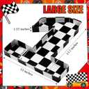 Mifoci 13.7" Race Car Cardboard Fillable Number Box for Charcuterie Fast Birthday Party Decor 1st 2nd 3rd 5th Number Shaped Box Black and White Checkered Snack Paper Mache Tray for Party Supplies (1)