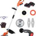 20V 10 Inch Weed Eater, Electric Weed Mower Cordless Trimmer, Telescopic Rod Home Weed Eater Cutter(2 Batteries & Charger Included), Battery Power Rechargeable Handheld Lawn Mower Electric Lawn Mow