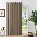 100% Blackout Door Curtain with Magnetic Closure, Approximate Pinch Pleated Design for Bedroom/Living Room Windows & Sliding Room Divider Drapery, 1 Panel, W60 x L80, Brown