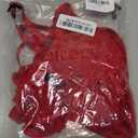 Sexy Lingerie for Women Babydoll Lingerie Dress with Underwire Push Up Bra Lace Chemise Ruffle Hem Valentines Gift (Medium, Burgundy)