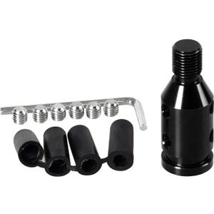 Universal Gear Shift Knob Adapter Aluminum Alloy Shifter Adapter M12x1.25 Compatible with Non-Threaded Manual Transmission Black