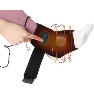 WOOLALA Heated Ankle Brace with Vibration USB Foot Heating Pad for Winter Foot Warmer for Circulation with 3 Heating Levels 3 Vibration Modes Adjustable Gift for Families - Must be plugged in for use (Black New)