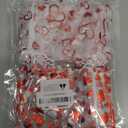 Shintop 50PCS Valentine Organza Candy Bags, 4x6in Sheer Drawstring Gift Pouches with Heart-Printed Treat Favor Bags for Wedding, Mother’s Day, Small Business Packaging