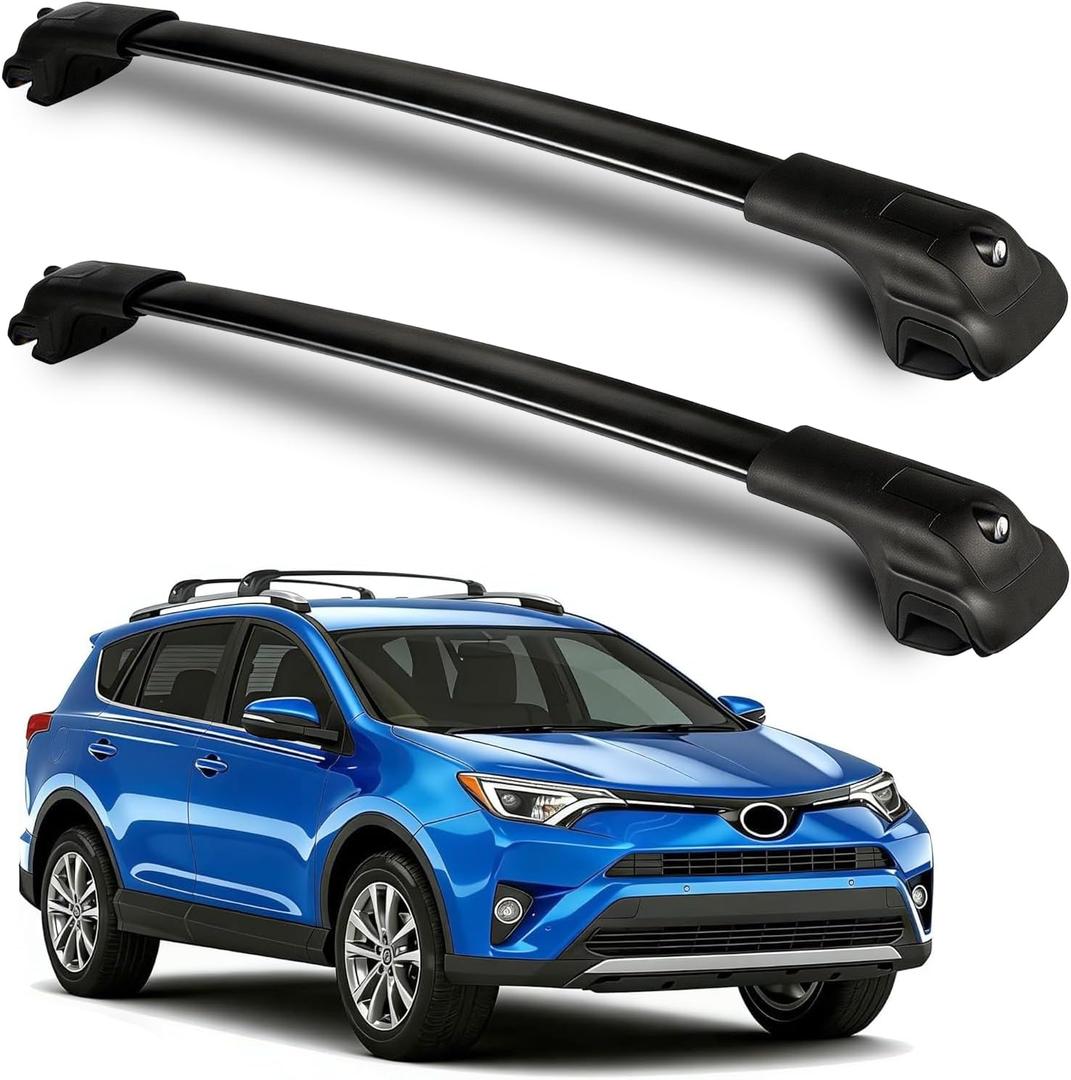 Roof Rack Cross Bars Compatible with Toyota RAV4 2013-2018, Heavy-Duty Aluminum Roof Crossbars, 260 LBS Load Capacity, Rooftop Cargo Carrier for Bike, Snowboard, Skis, Luggage