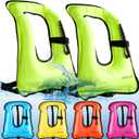 Meooeck 2 Pcs Snorkeling Vest for Adults Safety Inflatable Snorkel Vest for Swim Kayaking Swimming Diving Surfing, Load up to 220 Ibs (Classic)