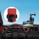 Nilkatss Upgraded Phone& Action Camera Mount for Jeep Wrangler (2018-2023 JL/JLU/4xe) & Gladiator JT (2020-2023) Dual Aluminum Holder Fits 4.7" to 6.8" Smartphones & GoPro Hero 9-12, Button-Friendly