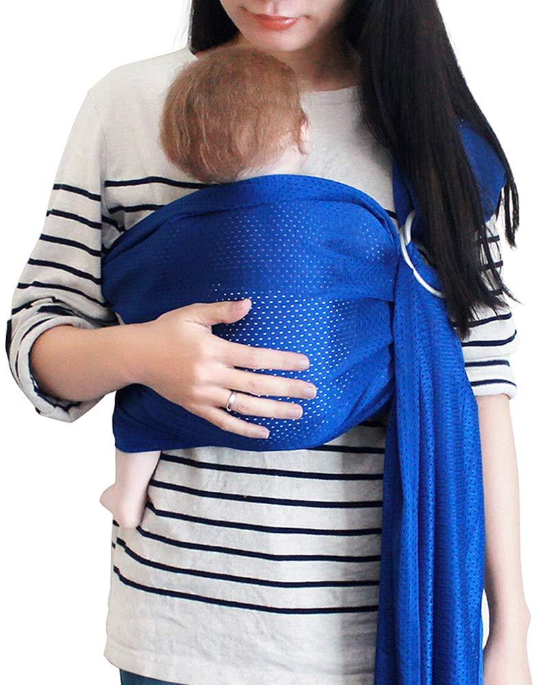 Baby Water Ring Sling Carrier | Lightweight Breathable Mesh Baby Wrap for Infant, Newborn, Kids and Toddlers | Perfect for Summer, Swimming, Pool, Beach | Great for Dad Too, Royal Blue
