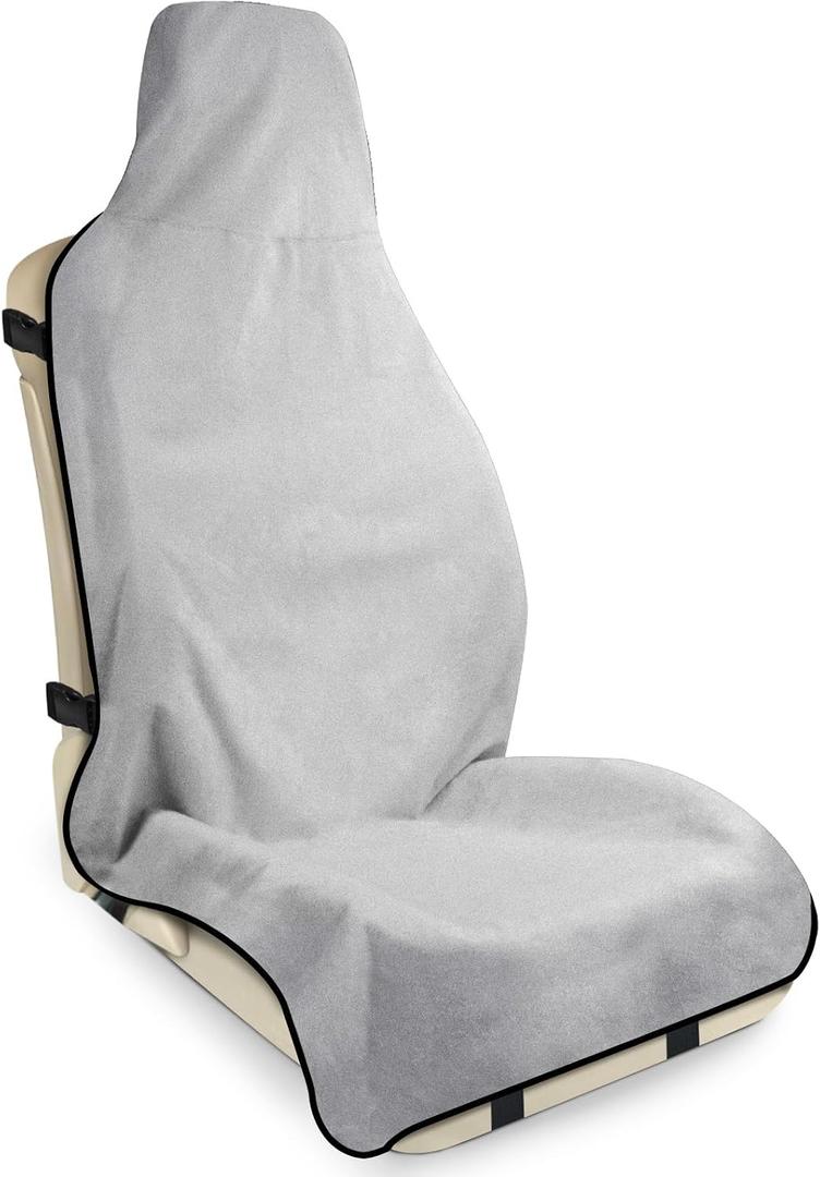 Waterproof Seat Cover Towel, Premium Sweat Carseat Protector, Perfect for Universal Anti-Slip Car Truck SUV Seat, Great for Surfing Yoga Gym Workout, Gray