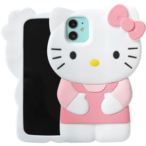 Cartoon Case for iPhone 14 6.1"2022, Fashion Cute 3D Kawaii Soft Silicone for Bear Protective Gel Shockproof Gel Back Cover for Kids Women Girls Boys (Pink-1)