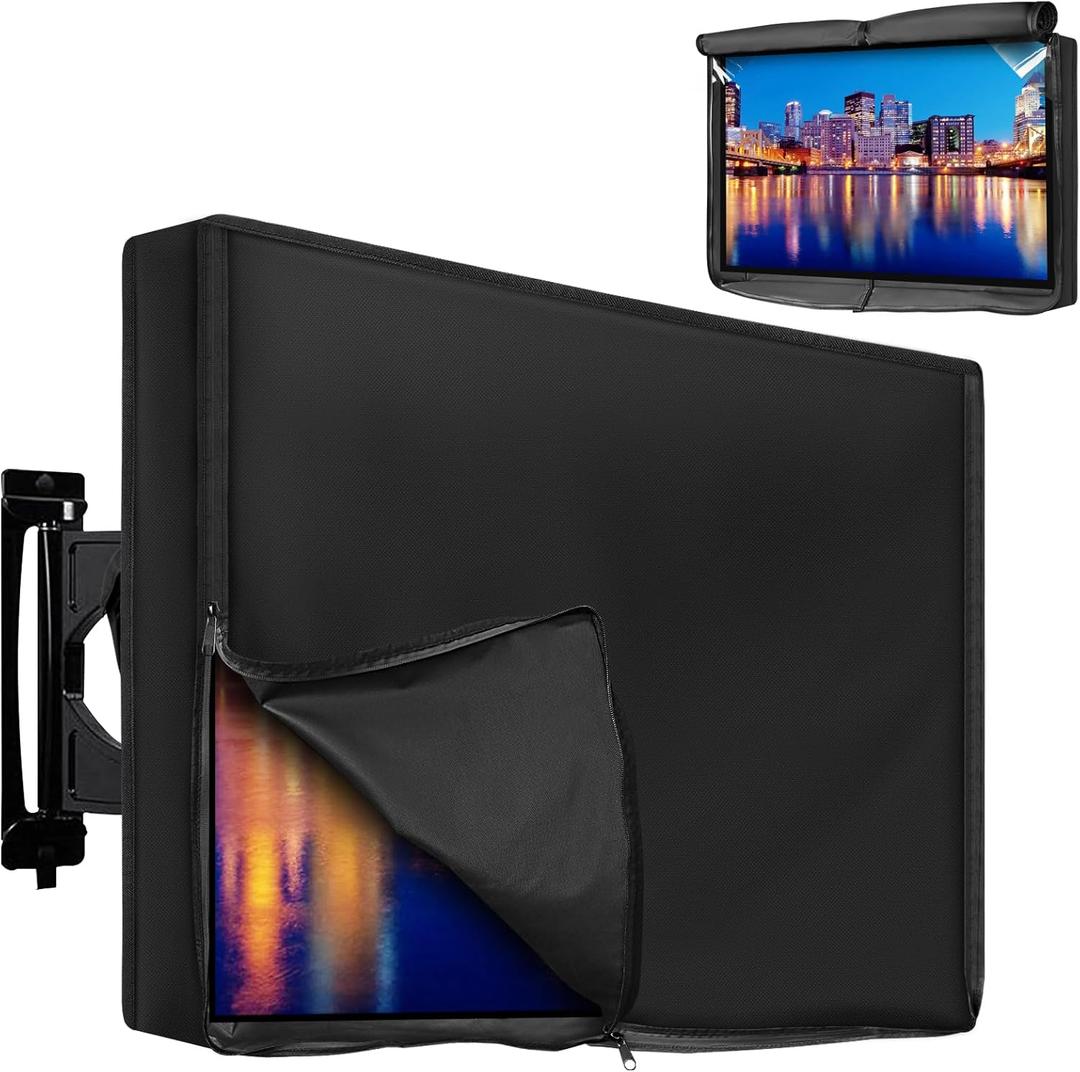 Outdoor TV Cover 48 to 50 Inch Weatherproof, Waterproof Outside TV Covers Heavy Duty 600D Oxford TV Covers Outdoor TV Screen Protectors Shield with Full Zippers and Velcro for Flat Screen Outdoor TVs