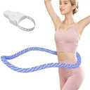 Lerpio Soft Spring Weighted Hoop for Adults, Quiet & Pinch-Proof Design, Portable Fitness Infinity Hoop with Body Tape Measure, Exercise Hoop for Core Workout (Blue, 3LBS)