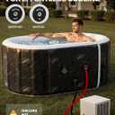 Upgrade 179 Gal XXL Ice Bath Tub Fits Tall 6'7" Athletic, Water Chiller Compatible Cold Plunge Tub for Recovery,5-Layer Portable Inflatable Ice Bathtub with Lid for Indoor Outdoor Use,Black