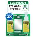 Portable Eyewash Station Kit OSHA-Approved - Yeipower Emergency First Aid Eye Wash Flush Bottles Wall Mounted 16oz No Solution 2 Pcs