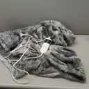 Electric Heated Blanket Throw 50''x60''Size Faux Fur Heating Blanket 10 Heating Settings, 1-8h Timer & Overheat Protection, Machine Washable, Soft Flannel and Sherpa Full Body Warmth