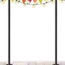 10 FT Outdoor String Light Pole Stand for Hard Ground, Adjustable Globe Patio Light Post for Hanging Outside Decorate Lighting, 2 Packs