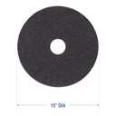 Boardwalk Stripping Floor Pads, 15" Diameter, Black, 5/Carton