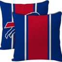 2pcs Football Style Throw Pillow Covers 18 x 18 Inch Linen Material Pillow Case Decoration for Buffalo Home Sofa Couch