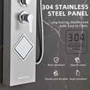 Shower Panel Tower System with Storage- Brushed Gray