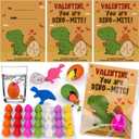 28 Pack Valentines Day Gifts for Kids Classroom Dinosaur Egg Hatching Toys with Valentines Cards for Kids School, Valentines for Kids Class Exchange Cards Gifts Prizes Party Favors for Boys Girls