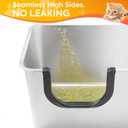Yangbaga Extra Large Stainless Steel Litter Box, Leak Proof 12 Inches High Sides for Urine & Litter Trapping, Easy Entry for Kittens, Older Cats,Non-Stick,Non-Slip,No Sharp Edges