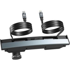 65W USB Hub for Tesla Model 3 (New Model Y Juniper 2024 2025 2026 -Fast Charger Tesla Accessories for Model 3 Highland(New Model Y Juniper) USB Charger Hub 4-Ports Retractable Phone Charger USB Hub