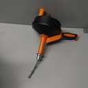 Drain Auger, Clog Remover with Drill Adapter, 25 Feet Flexible Plumbing Snake Use Manually or Powered for Kitchen, Bathroom and Shower Sink, Comes with Gloves (orange)