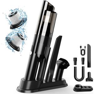 Handheld Vacuum Cordless, Portable Car Vacuum with 2-Speed, 10KPA Powerful Suction Vacuum Cleaner with Charging Dock, Lightweight 4-in-1 Mini Hand Held Vacuum for Car Home Pet Office and Pet Hair 115B