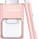 Flash Drive for iPhone 256GB, 4 in 1 USB Type C Memory Stick, Photo Stick External Storage Thumb Drive for iPhone iPad Android Computer, Rose Pink